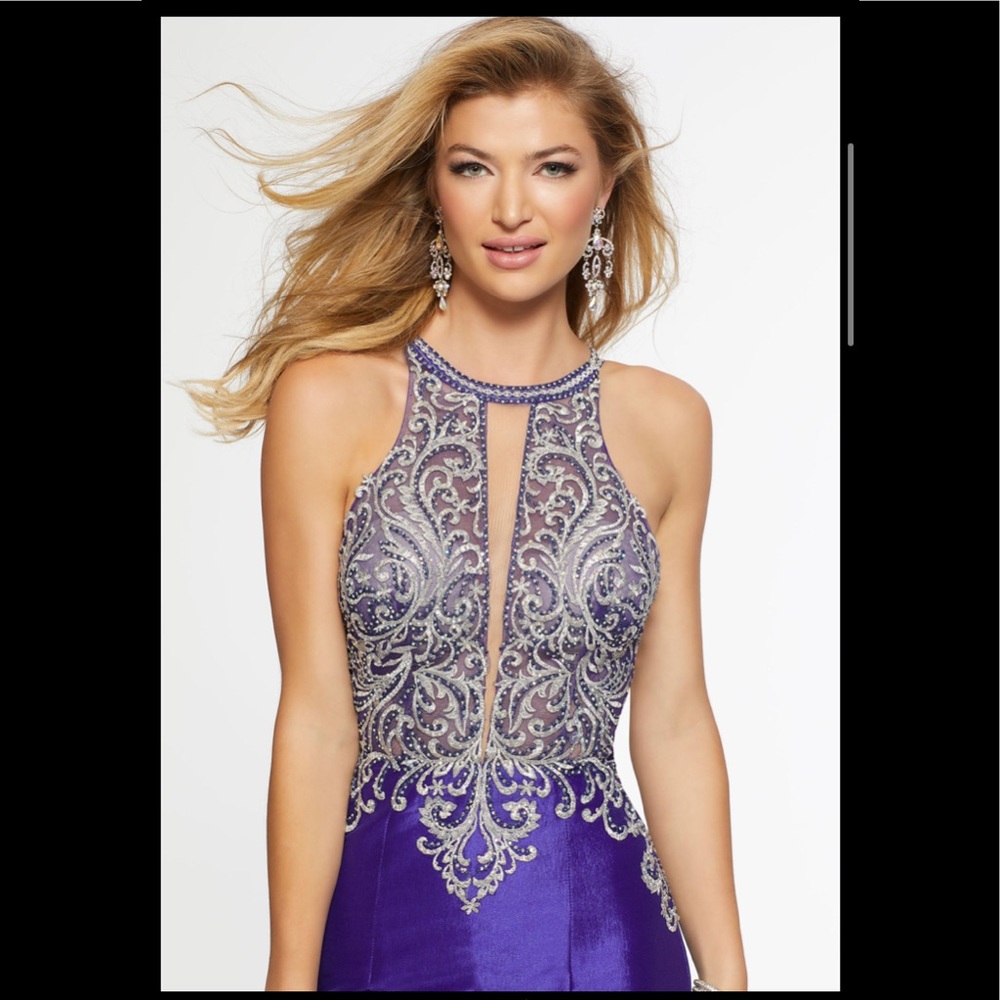 Morilee43097Beaded Back Prom Gown 43097,purple,NWT - Picture 3 of 6